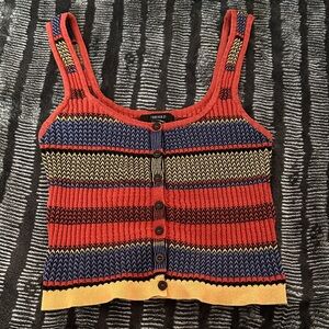 Forever 21 Multicolor Striped Knit Crop Top